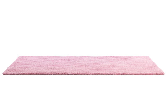 Modern pink rug with high pile. 3d render