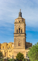 Fototapeta na wymiar Tower of the historic cathedral of Guadix, Spain