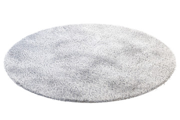 Modern light gray rug with high pile. 3d render