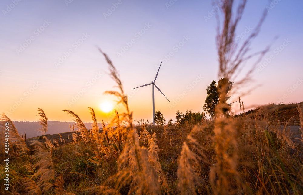 Wall mural wind turbine electricity production by wind energy