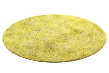 Modern yellow rug with high pile. 3d render