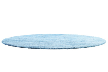 Modern light blue rug with high pile. 3d render