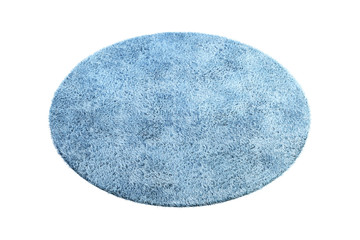 Modern light blue rug with high pile. 3d render