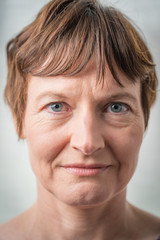 Naklejka premium Paris, France - 05 19 2019: Studio photo session with my girlfriend. Woman with bad expressive face