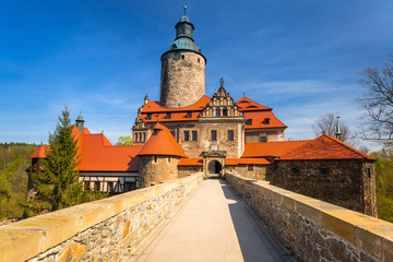 Fototapeta na wymiar Beautiful Czocha Castle at sunny day in Lower Silesian Voivodeship, Poland
