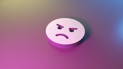 3d symbol of angry icon render