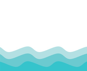 Blue water sea wave illustration vector