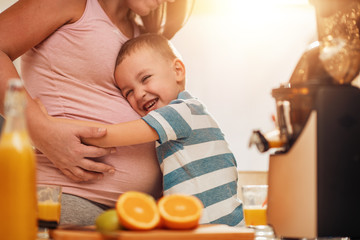 Family time in kitchen