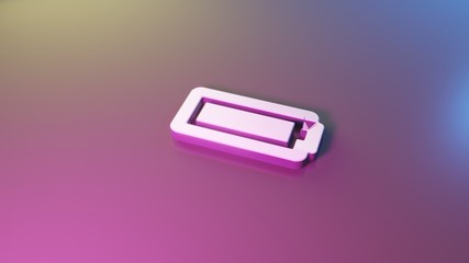 3d horizontal symbol of battery full icon render