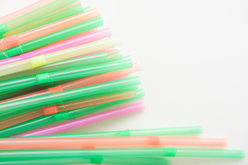 Fototapeta premium Plastic drinking straws, Single use plastic straw