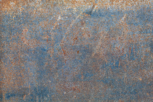 Old Weathered Blue Painted Rusty Metal Texture © bojanzivkovic