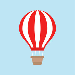 Fototapeta premium Hot air balloon. Sky. Icon. White background. Vector illustration. EPS 10.