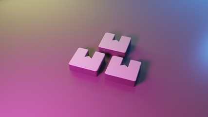 3d symbol of boxes icon render