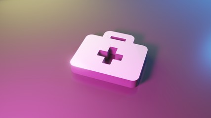 Obraz premium 3d symbol of medical briefcase icon render