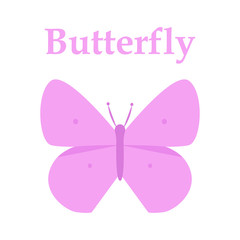 Butterfly. Butterfly pink color. White background. Vector illustration. EPS 10.