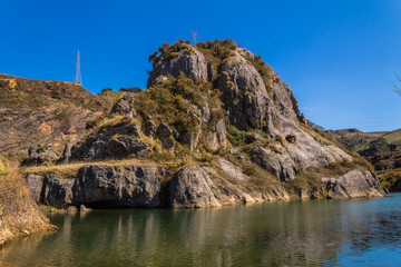Fototapeta na wymiar Large mineral rocks found in La Arboleda, Vizcaya