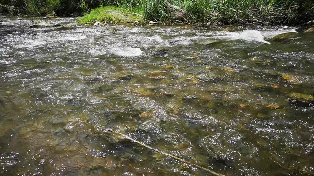 Palancia river water flowing in Segorbe