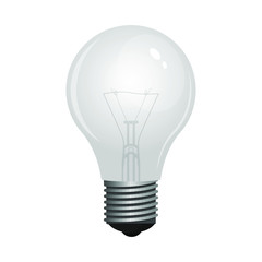 Realistic light bulb vector design illustration isolated on white background
