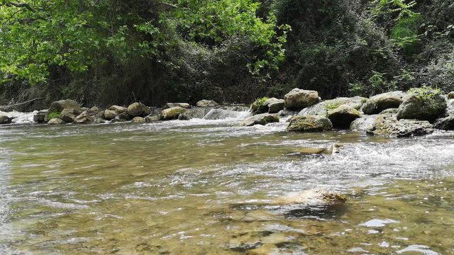 Palancia river water flowing in Segorbe