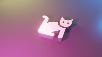3d symbol of cat icon render