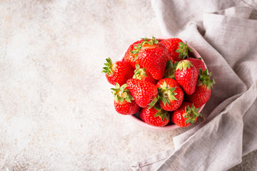 Bowl of sweet fresh strawberry