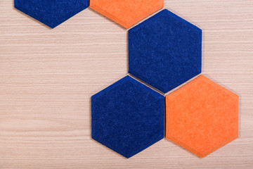 Hexagon-shaped decorative panels