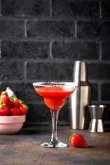 Strawberry Margarita cocktail in glass