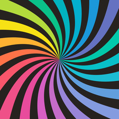 Rainbow color twirl retro pattern vector