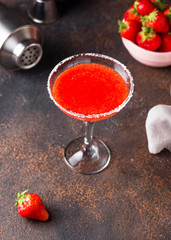 Strawberry Margarita cocktail in glass