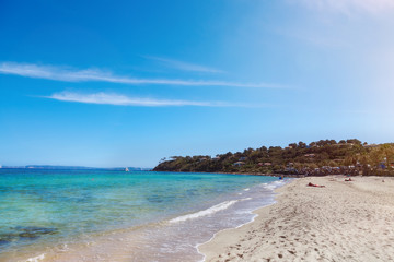 Cote d'Azur mediterranean coast on a sunny day