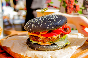 Black hamburger