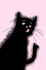  Card of a funny  kitten on a background