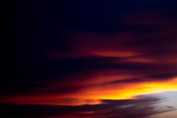 Beautiful colored sunset sky with darkness