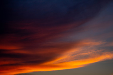 Beautiful colored sunset sky with darkness