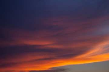 Fototapeta na wymiar Beautiful colored sunset sky with darkness
