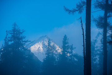 slovakia Tatra mountain tops in misty weather