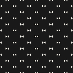 Fototapeta na wymiar Bow tie pattern. Simple minimalist vector seamless texture with small triangles. Abstract monochrome geometric ornament. Hipster fashion cute funky background. Stylish dark design for decor, covers