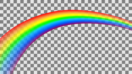 Transparent colorful rainbow in perspective. Vector illustration.