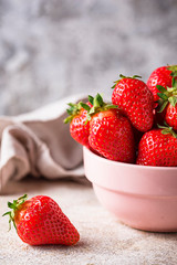 Bowl of sweet fresh strawberry