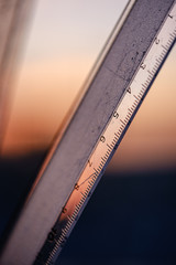 plastic ruler in sunset colors
