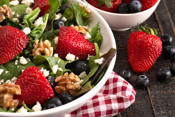 Bright Garden Salad with Fresh Fruit and Walnuts