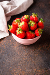 Bowl of sweet fresh strawberry
