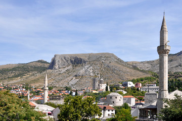 Scenic view of the historic city of Mostar, Bosnia And Herzegovina