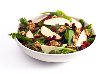 Cranberry Walnut and Apple Salad on a Bed of Mixed Greens