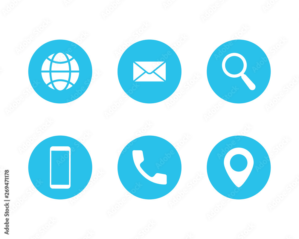 Poster web icon set. contact us set of navigation buttons. set of web icon symbol vector. website icon