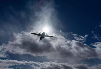 Fototapeta na wymiar airplane on landing