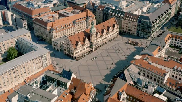 Historical market square in Leipzig
