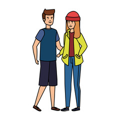 young couple avatars characters