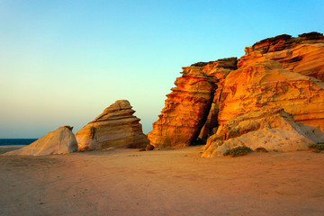 The sandy turtle beach Ras al Jinz in Oman, Arabia