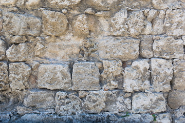 Old stone wall, Ancient brickwork.